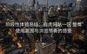 阶段性体验总结：白虎网站一区 整体使用氛围与浏览节奏的感受