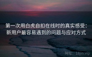 第一次用白虎自扣在线时的真实感受：新用户最容易遇到的问题与应对方式