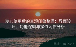 糖心使用后的直观印象整理：界面设计、功能逻辑与操作习惯分析