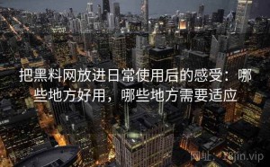 把黑料网放进日常使用后的感受：哪些地方好用，哪些地方需要适应