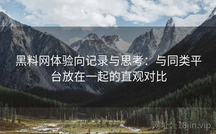 黑料网体验向记录与思考：与同类平台放在一起的直观对比