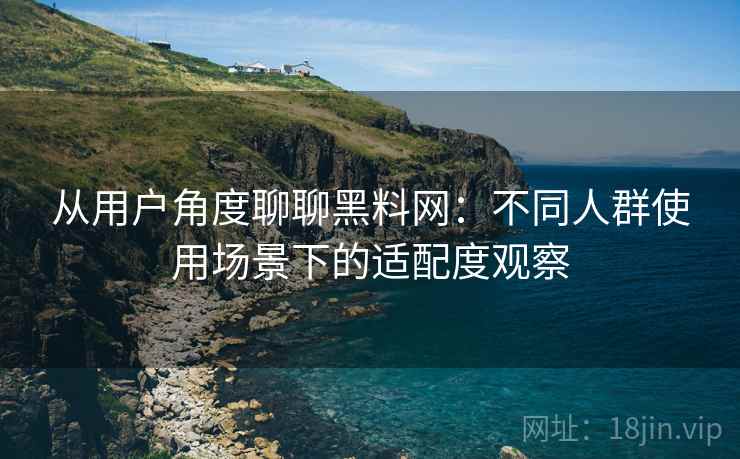 从用户角度聊聊黑料网：不同人群使用场景下的适配度观察