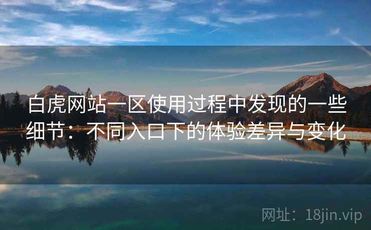 白虎网站一区使用过程中发现的一些细节：不同入口下的体验差异与变化